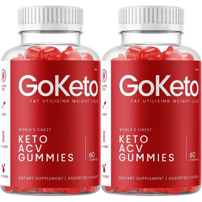 (2 Pack) Go Keto Gummies, GoKeto ACV Keto Gummies (120 Gummies)