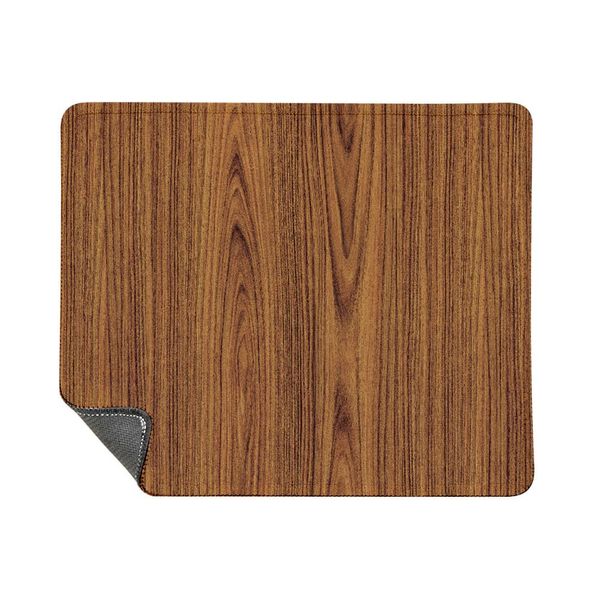 Pretimo Mouse Pad, Compatible with Optical Mouse, Washable, Mini Size, Anti-Slip, Thin, Lightweight, Full Flat, Wood Grain