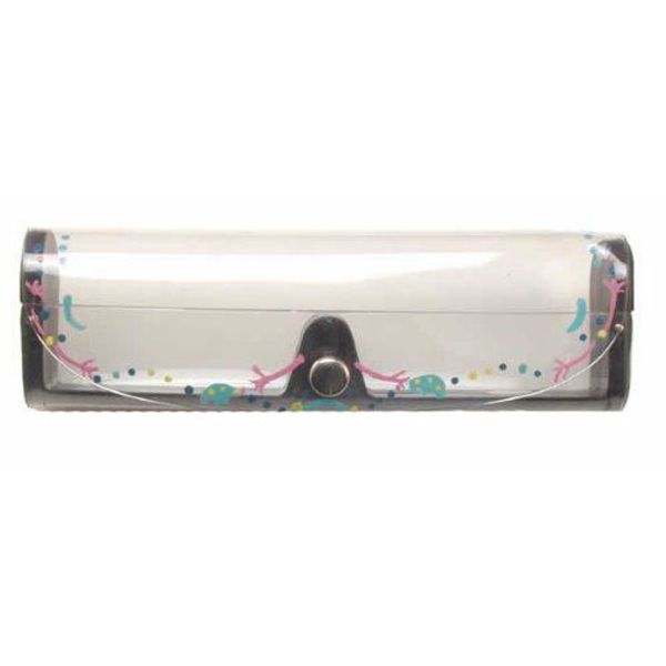 Hand Painted Hard Eyeglass Case w/ Snap Flap Closure, Clear C350P-E (6-Pack)