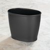 InterDesign Kent Oval Wastebasket Trash Can for Bathroom, Kitchen, Office - Black