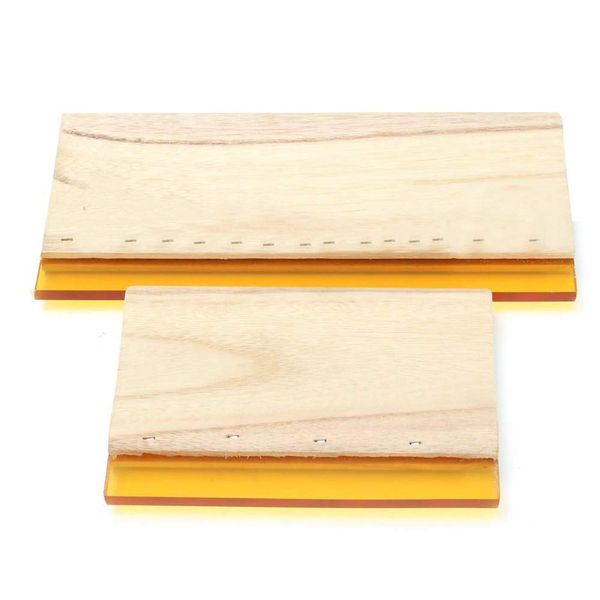 Screen Printing Squeegee,2 Size 9.4/6.3 Inch Wooden Handle Screen Ink Scraper Silk Screen Squeegee for DIY Art Craft