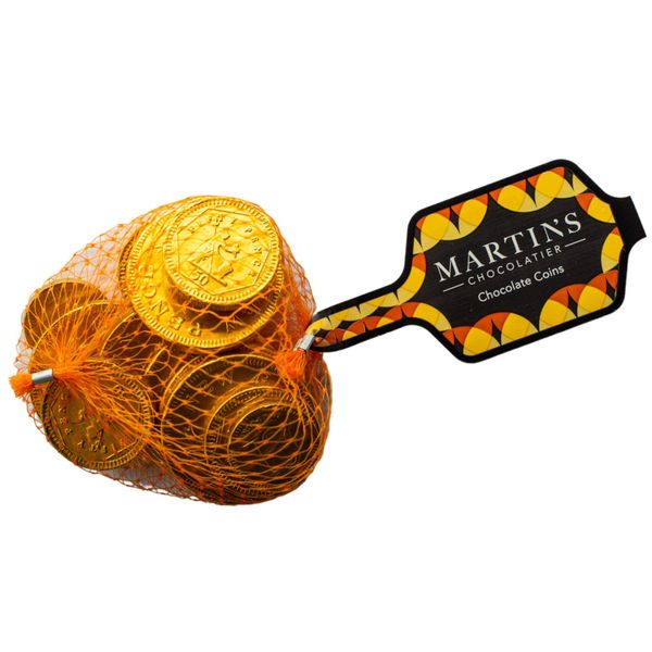 Martins Chocolatier Chocolate Coins | Net of Milk Chocolate Coins | Belgian Chocolate Gift