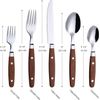 20 Piece Walnut Wood Flatware Set Stylish Ergonomic Design Dishwasher Safe