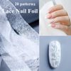 20pcs White Lace Starry Sky Nail Foil Transfer Sheet Aluminum Wheel Gel Nail Parts Nail Art