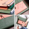 Enyuwlcm PU Leather A4 File Folder Document Holder Portfolio Envelope Folder Case with 2 Compartments Brown&Orange Match