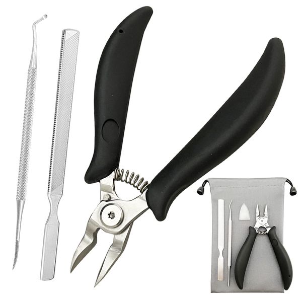 TAKES Nail Clippers Nippers Stainless Steel Nail Clippers Set Curled Nails Thick Nail File with Zonde (New Type)