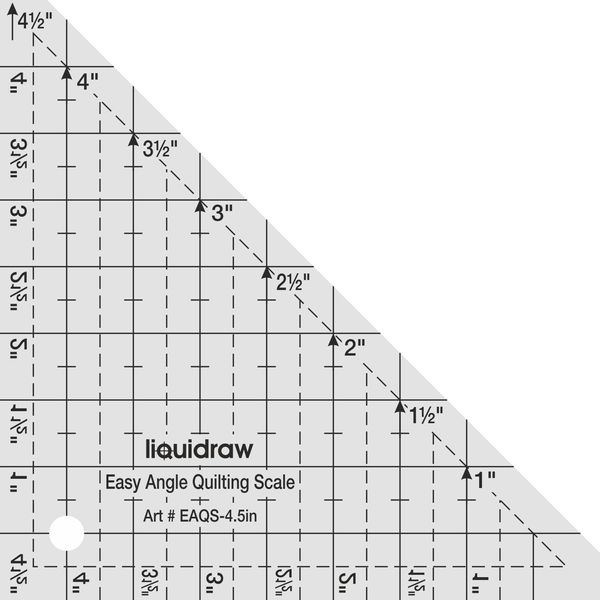 Liquidraw Quilting 4.5 inch Easy Angle Quilting Ruler Acrylic Template