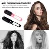 AYNKH 2PCS Foldable Comb with Mirror, Anti-static Pocket Hairbrush Compact Size Portable Hair Brush for Curly Thin Long Short Wet Dry Hair