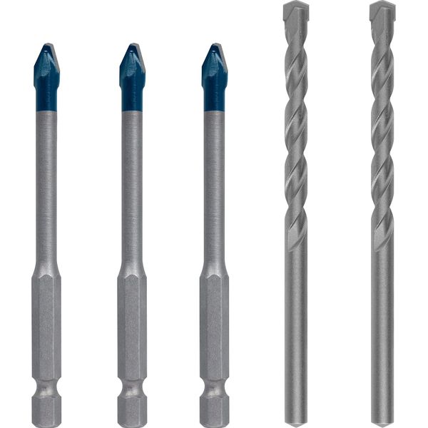 Bosch Professional 5 pc. Expert HEX-9 HardCeramic Drill Bit Set (for Roof tiles, Tiles, Ø 6 mm, Accessories Rotary Impact Drill)