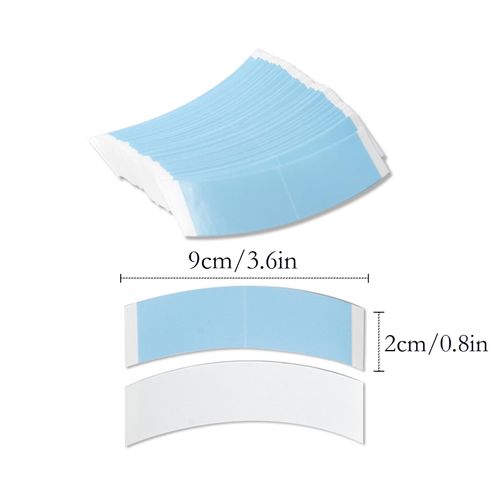 40PCS Wig Tape Double Sided Extra Strong, Wig Tape, Wig Glue, Hair Glue, Hair Extension Tapes, Toupee Tape, Water-Proof Strong Adhesive Double Sided Lace, for Fixing Wigs (Blue)