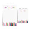 Personalized Colorful Notepad For Teacher, Custom Notepad with Crayons