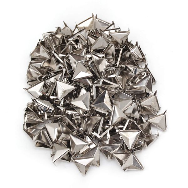 logyues 200Pcs Triangular Rivets for DIY Crafts 12mm Silver