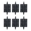 6 Pcs Black Butt Hinge Steeple Tip Wrought Iron Cabinet Hinges Renovators Supply