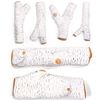 6 Pieces Fireplace Ceramic Log Set Birch Wood Style Heat Resistant Stackable Log