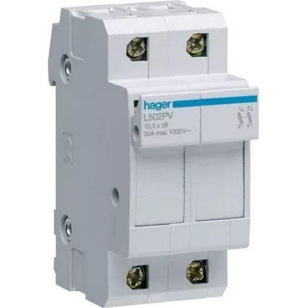 Hager l502pv – portafusible PV 10.3 x 38 mm 32 A 2 Poles 1000 V