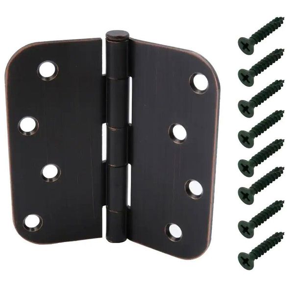 Door Hinge Oil Rubbed Bronze Finish 4 in. x 4 in. x 5/8 in. Radius