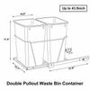Double Pullout 35 Quart Trash Kitchen Container Can Under Counter Sliding Waste