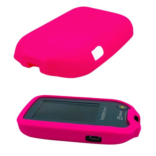 Protective Bumper Cover for Freestyle Libre 3 Blood Sugar Monitor Non-Slip Material 100% Perfect Fit Pink
