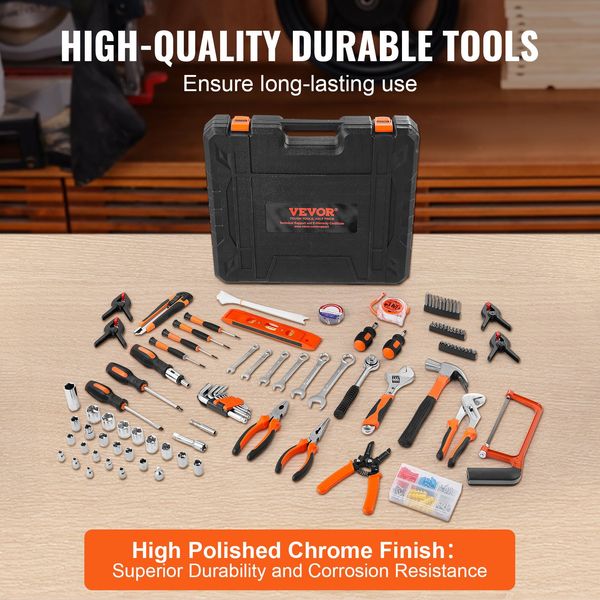 VEVOR Tool Kit, 216 Piece General Household Hand Tool Set