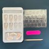 Carufin 24Pcs White V-shape French False Nails Long Coffin Nail Acrylic False Nail Press on Nails Ballet Artificial Nail for Women Girls