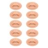 10PCS Silicone Fake Lips Skin Tattoo Soft Microblading Practice Lips Open Mouth Silicone 3D Fake Lips Permanent Makeup Training Practice Skin Lip Mold for Tattoo Artists Training Skin Cosmetic