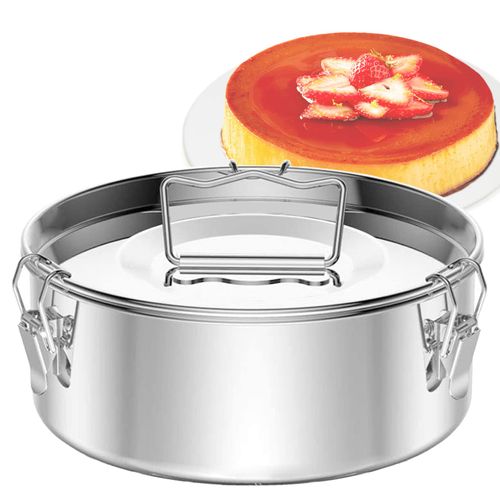 puluru Flan Pan Flanera Mold, Stainless Steel Flan Mold with Lid - Flan Maker for 6 Quart Instant Pot