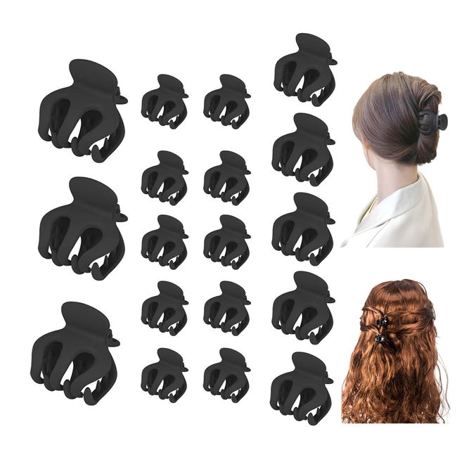 18 Stück Klaue Clips, Rutschfeste Haarnadel, Haarklauenclips Kleine Haarklammern, Haarkralle für Dickes und Dünnes Haar, Mittelgroße Haarklammer, Haar-Accessoires für Frauen Damen Mädchen