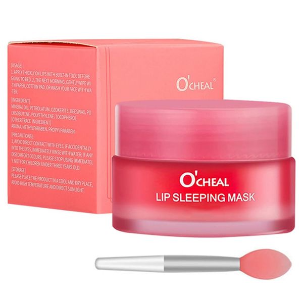 Lip Sleeping Mask, Overnight Lip Mask Berry Night Treatment Lip Moisturiser Mask for Dry Chapped Peeling Cracked Lips, Fades Lip Lines, Deep Moisture Lip Balm Sleep Mask 20g