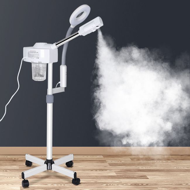 Pro 2 in 1 Facial Steamer 5X Magnifying Lamp Hot Ozone Machine Spa Salon Beauty