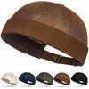 Initlove Docker Hat for Mens Mesh Beanie Cap Breathable Brimless Sailor Hat Coffee