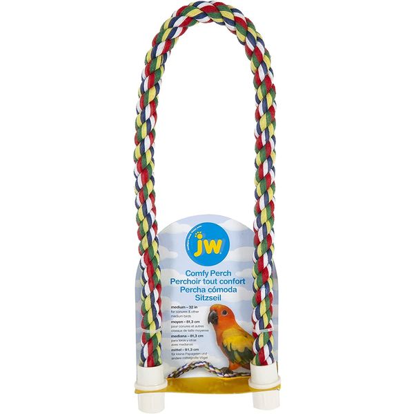 JW Pet Comfy Perch For Birds Flexible Multi-color Rope, Medium - 32" Length