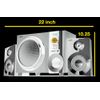Boytone Bluetooth Stereo Audio Speaker System FM Radio, Remote Control, Aux-In