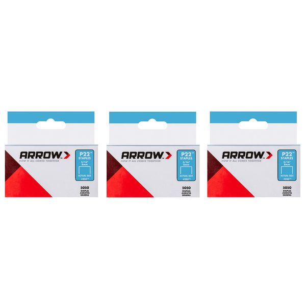 Arrow Fastener 225 5/16 in. P22 Staples,Gray,3-Pack