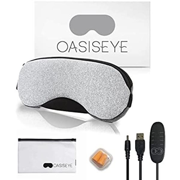 Hot Eye Mask OASISEYE USB Electric Heated Eye Mask Steam Soft Velour Material Gift Box Included