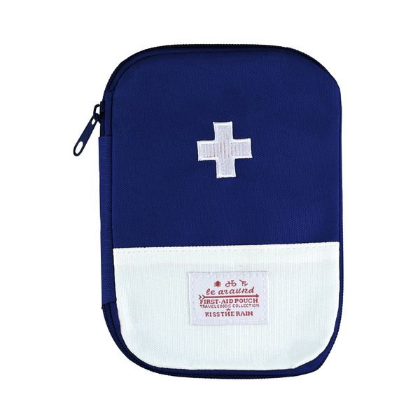 Travel Mini First Aid Pouch, Portable Mini First Aid Kit Storage Bag for Medicine Boxes WishLotus Medical Kits Empty Bag for Sports Camping Hiking Outdoor Activities Emergency (Blue)