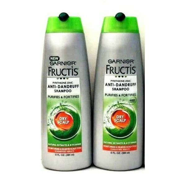 2 x Garnier Fructis Anti-Dandruff Shampoo Dry Scalp 13 oz.