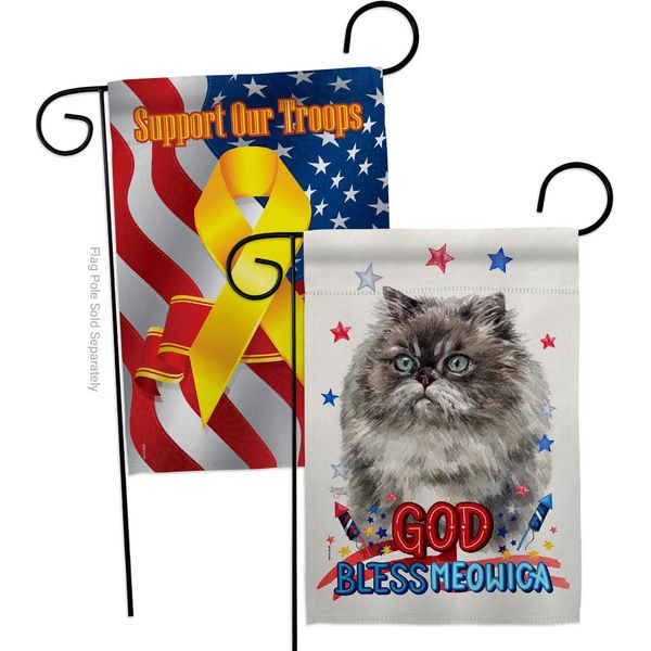 Breeze Decor Patriotic Himalayan Garden Flag Pack Cat Kitten Meow Spoiled Paw Fur Pet Nature Farm Animal Creature Support Our Troops House Banner Small Yard Gift Double-Sided, Made in USA