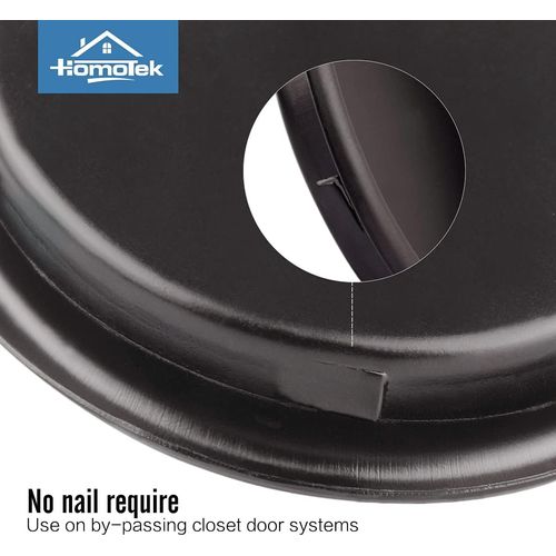 HOMOTEK 12 Pack Closet Door Finger Pulls, 2-1/8' Round Sliding Handles, Recessed & Cabinet Pulls, Easy Snap No Drill, Oil Rubbed Bronze