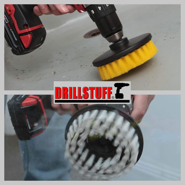 Drill Powered Rotary Scrub Brushes for Shower, Tub, Sink, Tile and Grout by  Drillbrush