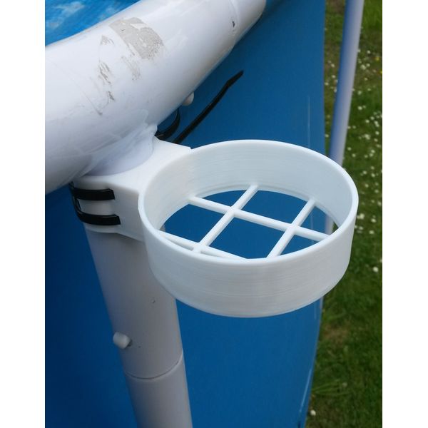 Swimming POOL CUP HOLDER : WHITE 35mm INTEX FRAME LEG