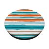 Cute Colorful Stripes Pattern Blue White Green Aqua Orange PopSockets Swappable PopGrip