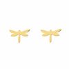 9ct Yellow Gold Dragon-fly Children's Earrings