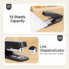 Eagle Stapler with Stapler Remover，12 Sheets Capacity，NO.10 Stapling,Black