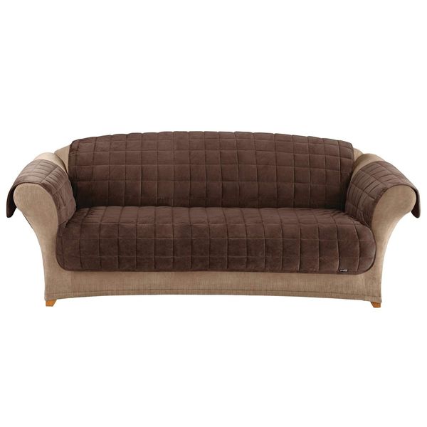 SureFit Deluxe Pet Sofa Cover Furniture Protector, Plush Mink Couch, Pet Prot...