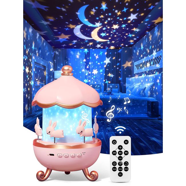 Baby Night Light Projector,12 Color Changing Baby Sound, White Noise,Remote Time