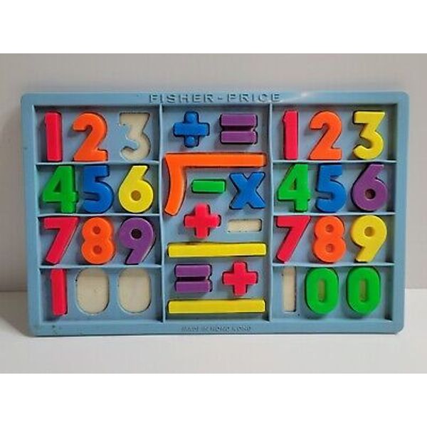 Vintage Fisher Price Numbers/Magnetic Board MISSING A FEW PIECES