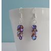Mermaid Tail Dangle Earrings (Purple/Copper, sterling-silver)