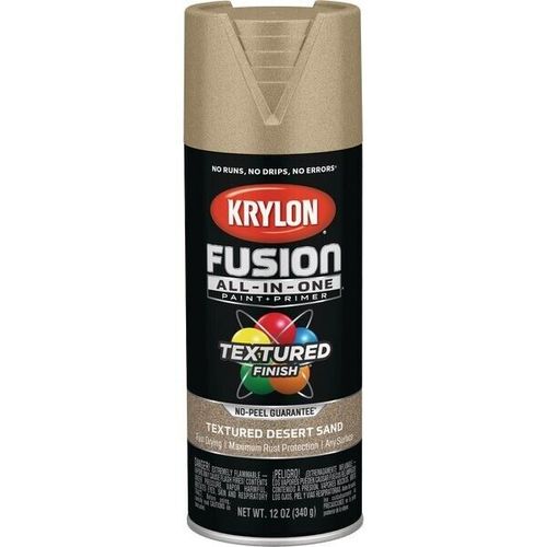 6-Krylon Fusion All-In-One Textured Spray Paint & Primer, Desert Sand K02781007