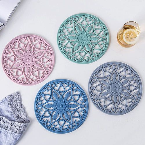 YOUTALLY Trivet, Heat Resistant Trivet, Silicone Mat, Insulation Mat, Insulation Pad, Silicone Insulation Pad, Heat Resistant, Anti-Slip, Waterproof, Thick, Insulated, Flexible, Insulated, Cup Sheet,