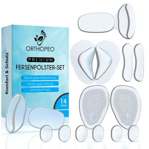 ORTHOPEO© Premium Heel Pads [Set of 14] – Improved Concept 2020 – High Heels Insoles Gel Pads Shoes Non-Slip Gel Pads Shoes Insoles Heel Protector